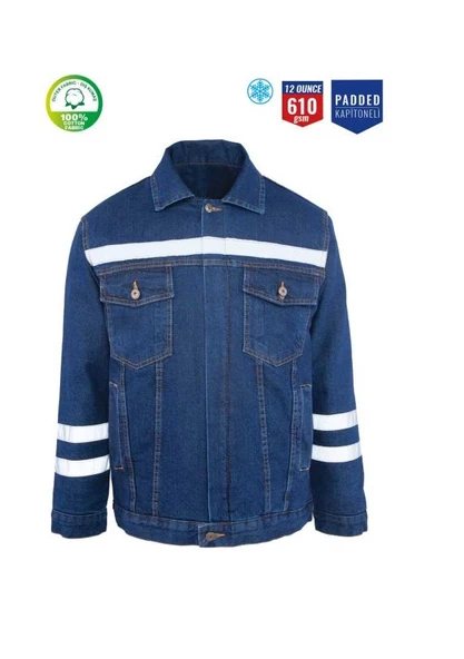 Kot İş Montu Kapitoneli Myform 3110 Sona Denim 12 Ons Renk Mavi ürün görseli 1