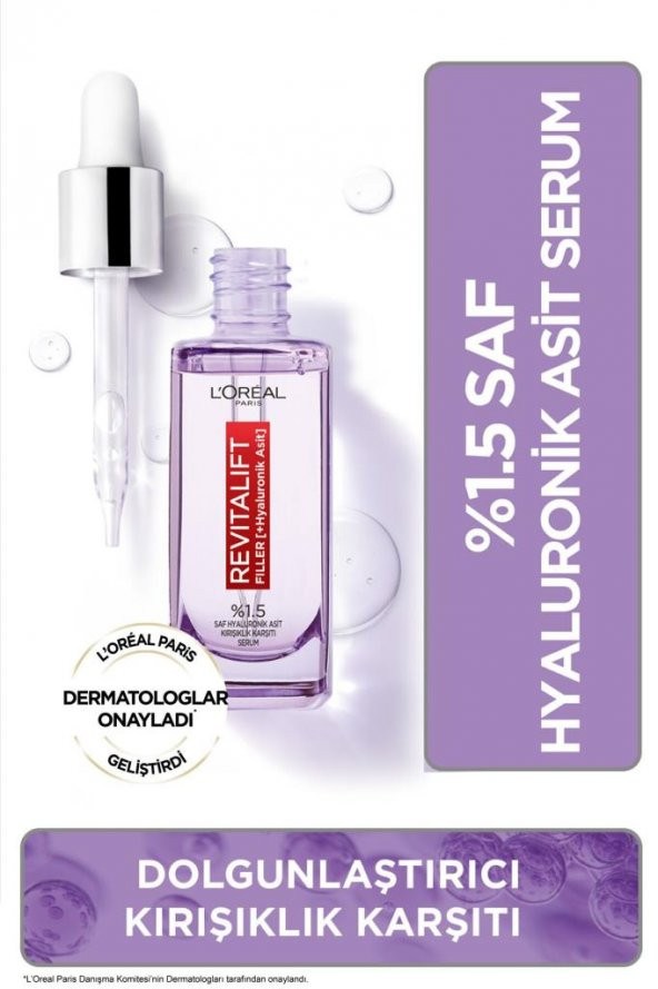 LOreal Paris Revitalift Filler 1.5 Saf Hyaluronik Asit Kırışıklık Karşıtı Serum 30 ml ürün görseli 1