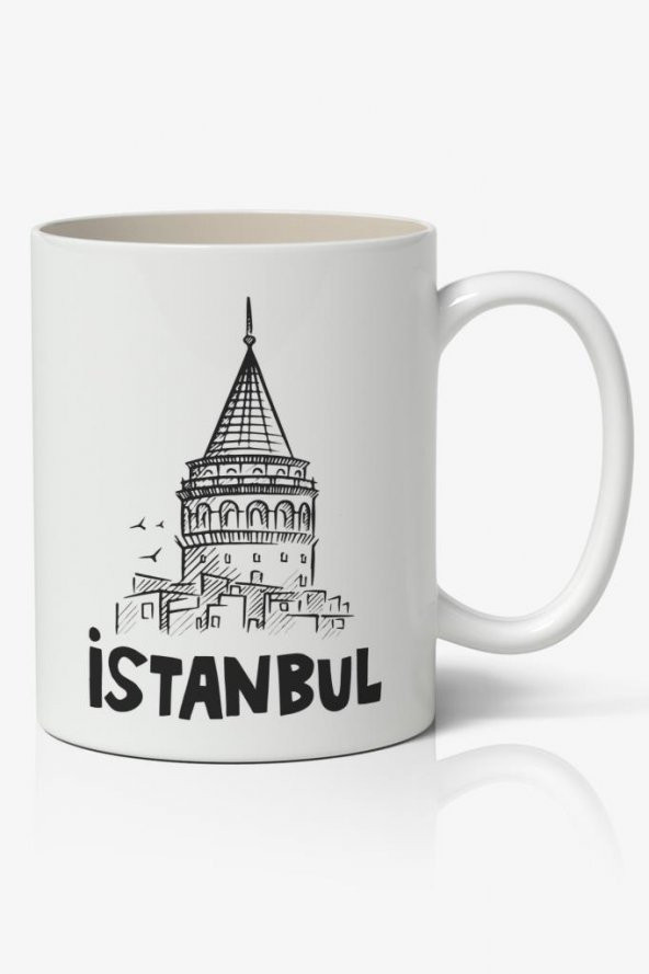 İstanbul Galata Kulesi Baskılı Kupa Bardak Baskılı Kahve Kupa Bardak-3 ürün görseli 1