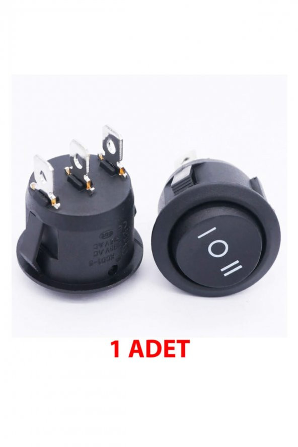23mm Yuvarlak 3 Pin Anahtar Mini Buton Siyah ürün görseli 1