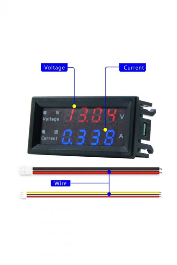 Panel Tip DC 0-200V 10A mV Voltmetre mA Ampermetre M4430 - Resim 4
