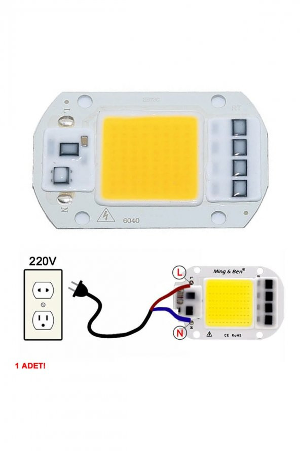 AC 220V 50W Power Led Gün Işığı  Sarı Renk Projektör Lamba Aydınlatma Ampül Warm White 2800-3200K ürün görseli 1