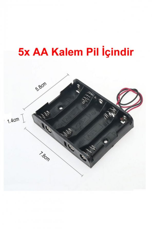 5li AA Kalem Pil Kutusu Yuvası 7.5V Kablolu Kalem Pil Tutucu ürün görseli 1