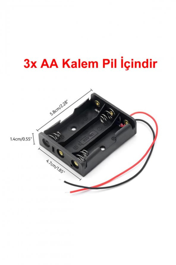 3lü AA Kalem Pil Kutusu Yuvası 4.5V Kablolu Kalem Pil Tutucu ürün görseli 1