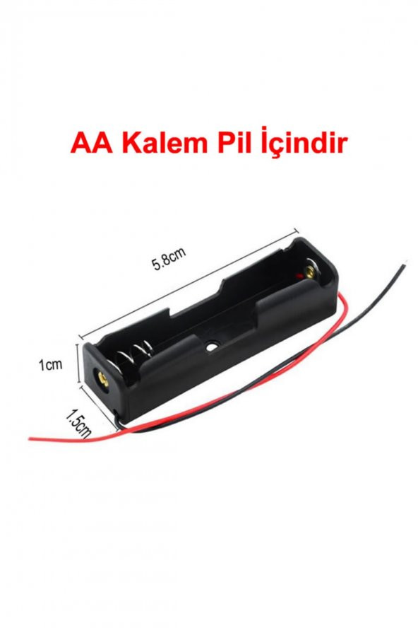 1li AA Kalem Pil Kutusu Yuvası 1.5V Kablolu Kalem Pil Tutucu ürün görseli 1