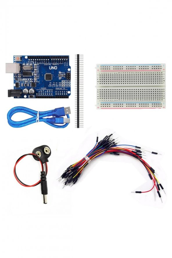 Arduino Uno R3 Başlangıç Seti 70 Parça Breadboard Pil Kablo - Resim 4