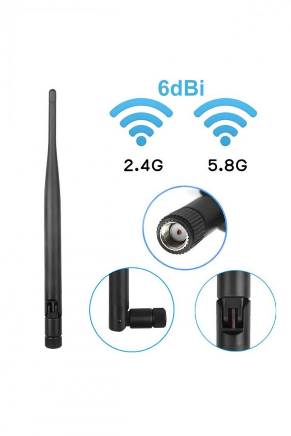 6dBi RP SMA Erkek Anten Dikey 20cm RF Wifi Sinyal Kuvvetlendirici 2.4GHz 5.8GHz 2G 3G 4G ürün görseli 1