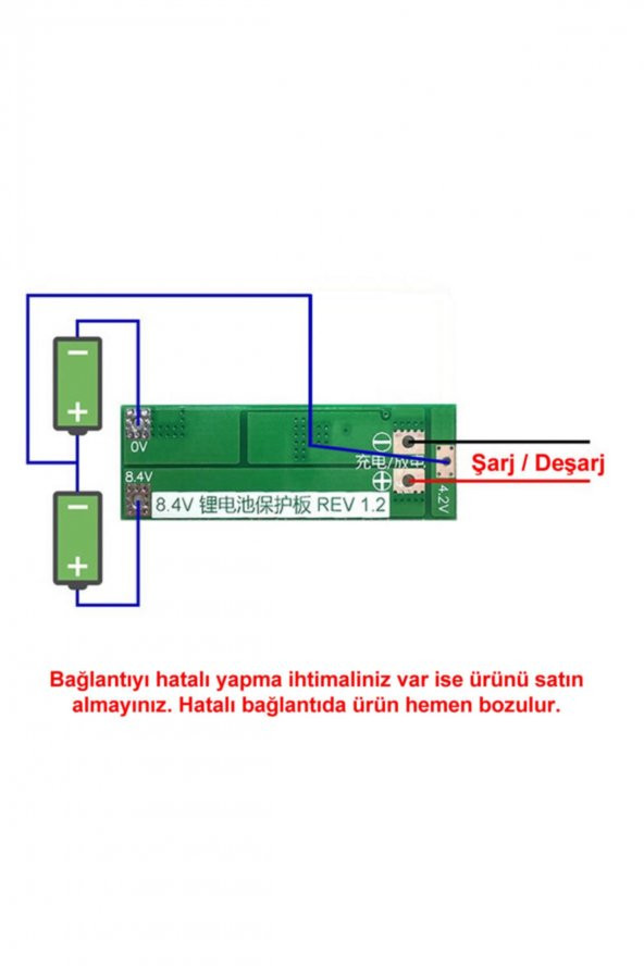 2S 20A Lityum Batarya BMS Koruma Kartı Standart Versiyon Pil Li-ion 18650 8.4V ürün görseli 1