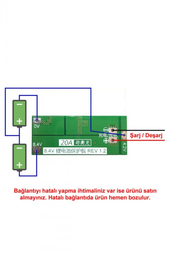 2S 20A Lityum Batarya BMS Koruma Kartı Balans Versiyon Pil Li-ion 18650 8.4V ürün görseli 1