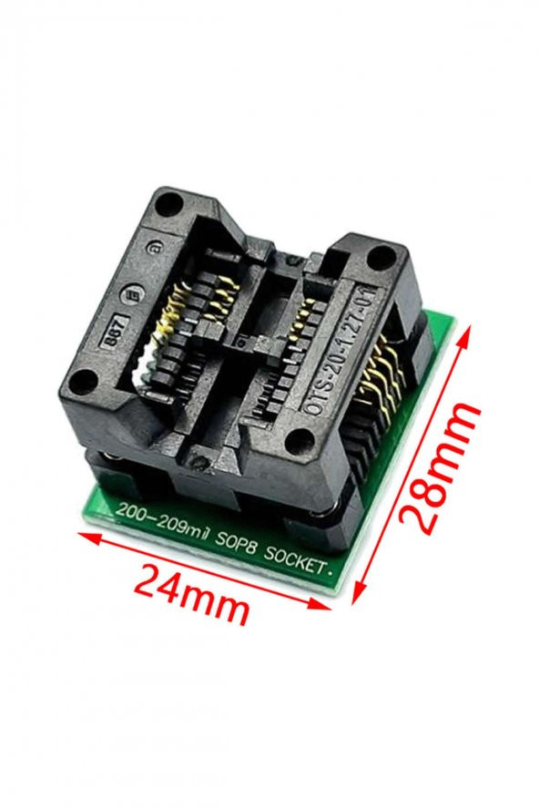 200 Mil Smd Soic8 Sop8 SO8 to Dip8 Yaylı Soket Adaptör  Eeprom Flash Programlayıcı 200mil Geniş Tip ürün görseli 1
