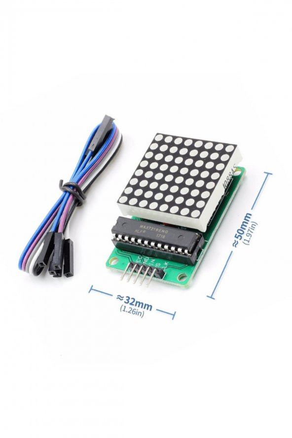 MAX7219 Nokta Led Matris Modül  Dot Matrix 5V Ortak Katot 8x8 64 Nokta Led Ekran Saat ürün görseli 1
