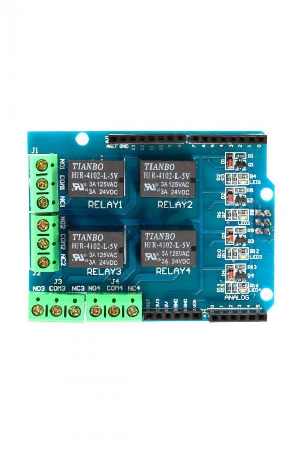 Arduino 4 Kanal Röle Shield  DC 24V 3A ürün görseli 1