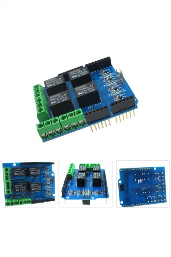 Arduino 4 Kanal Röle Shield  DC 24V 3A - Resim 6