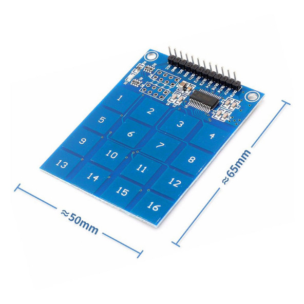 TTP229 16 Buton Dokunmatik Sensör Modülü Kapasitif Dijital Tuş Algılayıcı Anahtar Keypad Keyboard HMI Menü ürün görseli 1
