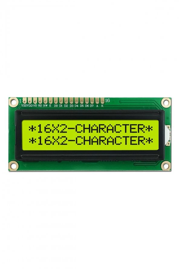 1602A 2x16 Yeşil Karakter LCD Modül  Display Ekran 5V Beyaz Arka ışık 16X2 16 X 2 Standart Sol Üst ürün görseli 1