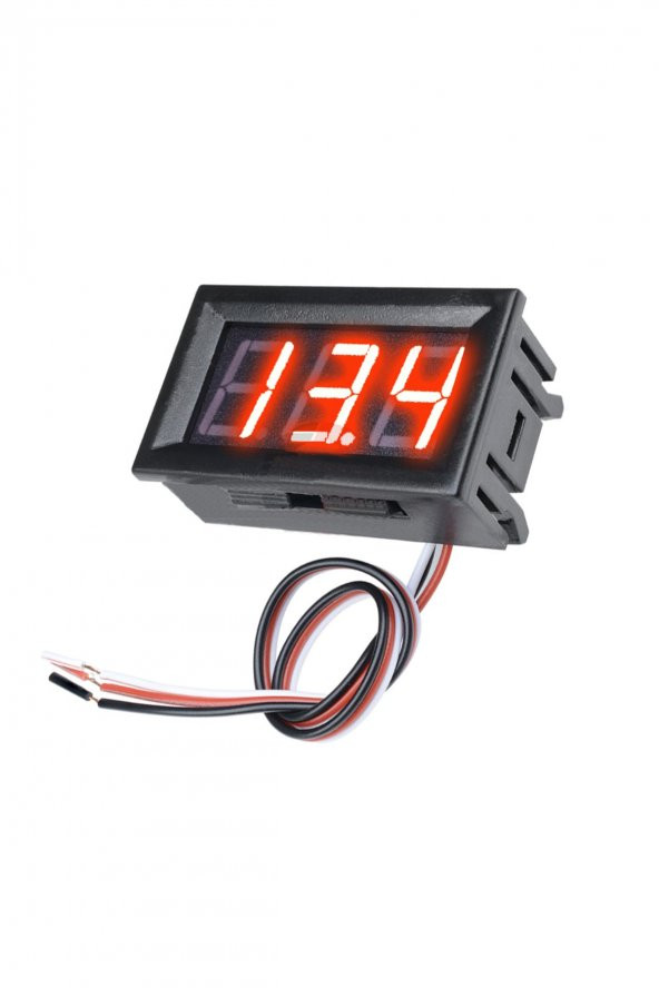 0.56 inch DC 0-30V Dijital Voltmetre Kırmızı  3 Telli 0.56  DC 0-30V Panel Tip Kırmızı Volt Besleme ürün görseli 1