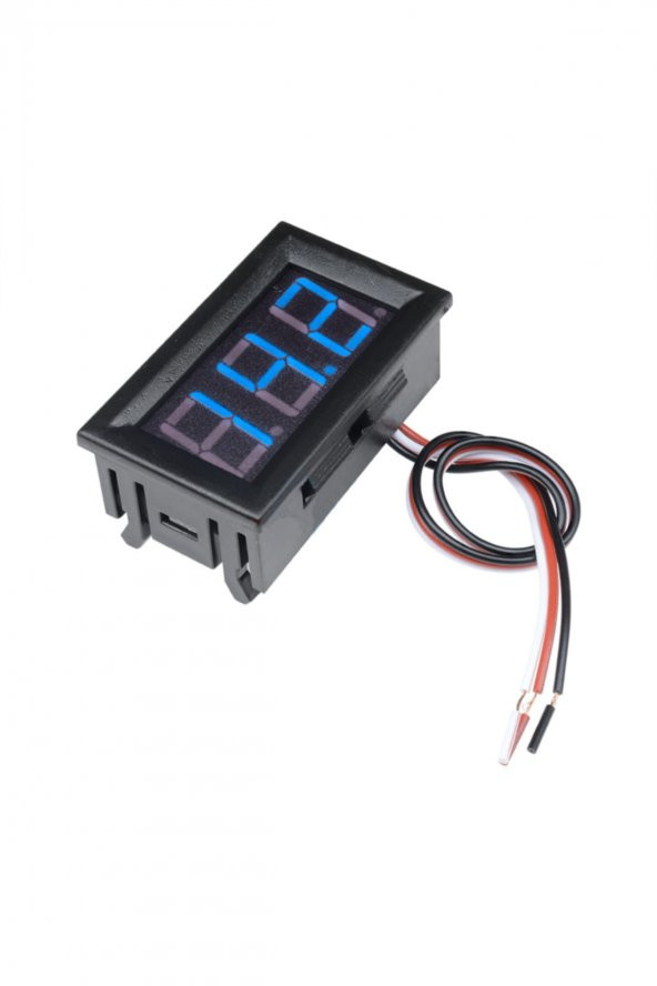 3 Telli 0.56 inch DC 4-30V Panel Tip Dijital Mavi Voltmetre - Resim 4