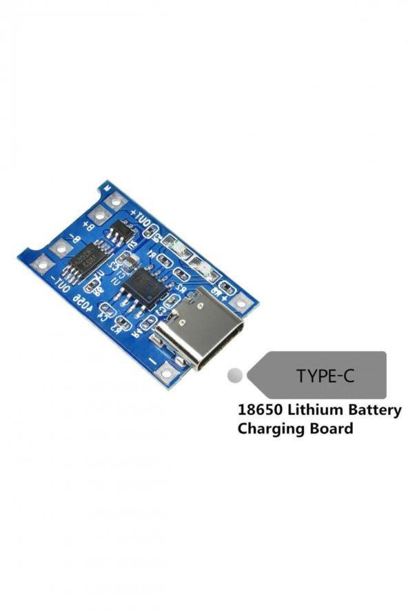 TP4056 Korumalı Lityum Pil Şarj Devresi Type C Usb Batarya - Resim 2