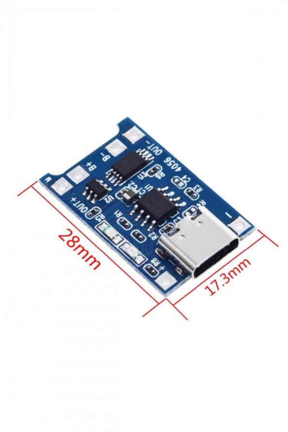 TP4056 Korumalı Lityum Pil Şarj Devresi Type C Usb Batarya - Resim 8