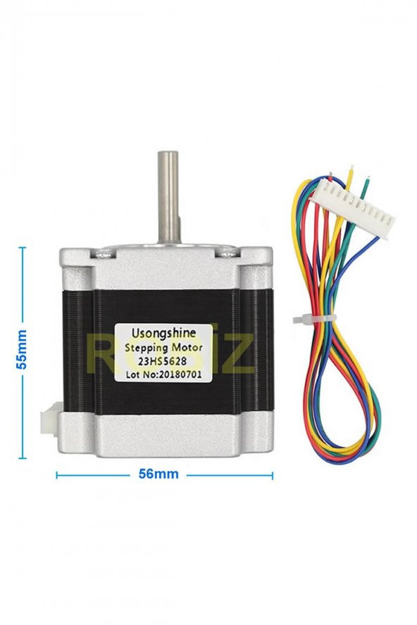 23HS5628 Nema 23 Step Motor 1.26Nm 2.8V 2.8A D Mil 2 Faz 1.8 Derece 200 Adım 3D Yazıcı Printer ürün görseli 1