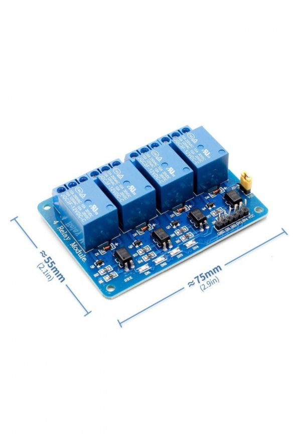 4 Kanal 12V Röle Modül  AC 250V 10A  Optokuplör İzolasyon ürün görseli 1