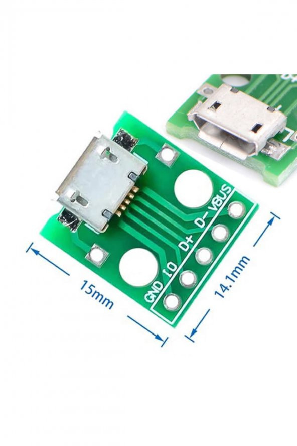 Micro Usb To Dip Çevirici Pcb 5V Usb Haberleşme Deney Prototip ürün görseli 1