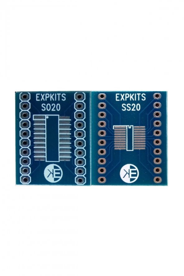 SOSS20 PCB ( SO20 - SSOP20 ) SOIC20 SSOP20 to DIP20 Çevirici PCB ürün görseli 1