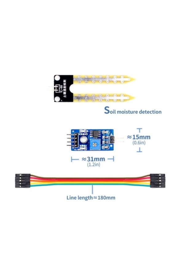 Toprak Nem Sensörü Arduino Higrometre Soil Moisture Sensor ürün görseli 1
