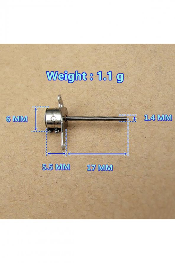Micro Step Motor Uzun Mil 6x5,5mm 2 Faz  (Dikkat Çok Küçüktür !!) ürün görseli 1
