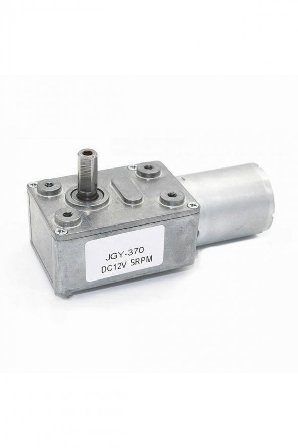 12V 5 Rpm JGY370 Redüktörlü DC Motor M3 Vida Delikli 5Rpm ürün görseli 1