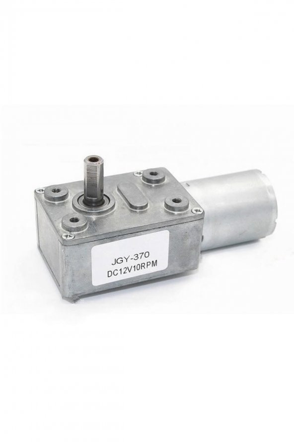 12V 10Rpm JGY370 Redüktörlü DC Motor M3 Vida Delikli 10 Rpm ürün görseli 1
