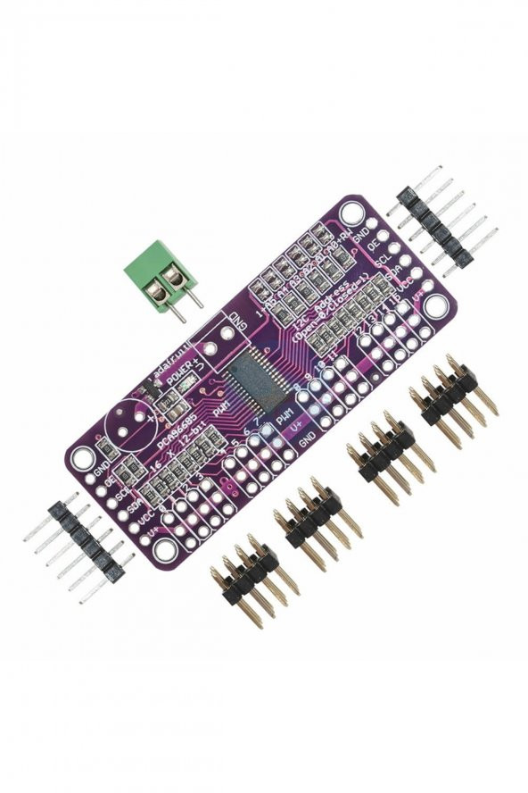 PCA9685 I2C 16 Kanal Programlanabilir 12 Bit PWM Sinyal Oluşturucu Kartı  Servo Motor Sürücü ürün görseli 1
