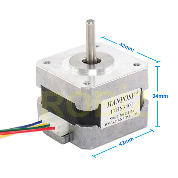 17HS3401 Nema 17 Step Motor 0.28N.m D Mil 2 Faz 1.3A 1.8 Derece 200 Adım Tork 3D Yazıcı Printer ürün görseli 1