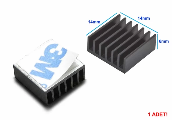14x14x6mm Aluminyum Soğutucu Siyah M3 Yapıştırma Etiketli Raspberry Xbox Chipset Ekran Kartı Ram ürün görseli 1