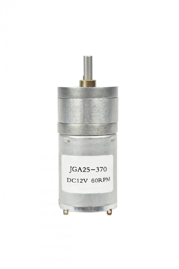 12V 60Rpm JGA25-370 Redüktörlü DC Motor  Metal Dişli Yüksek Tork Kuvvet 25mm Robot ürün görseli 1