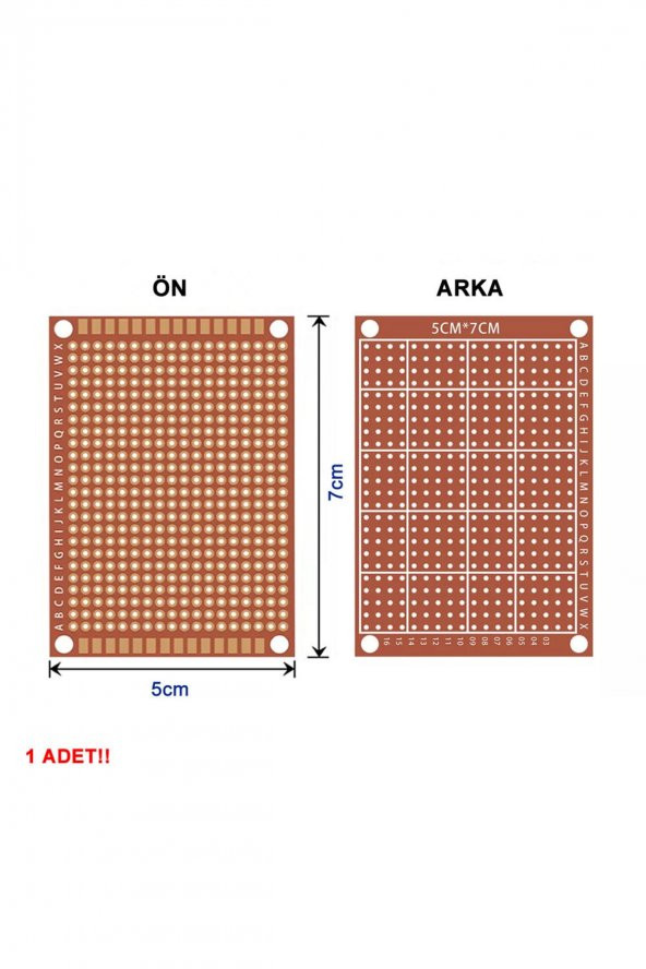 5x7cm Pertinaks Pcb Proto 10X24 432 Adet Bakır Delik Prototip Deney Kartı 2.54mm Pertenaks ürün görseli 1