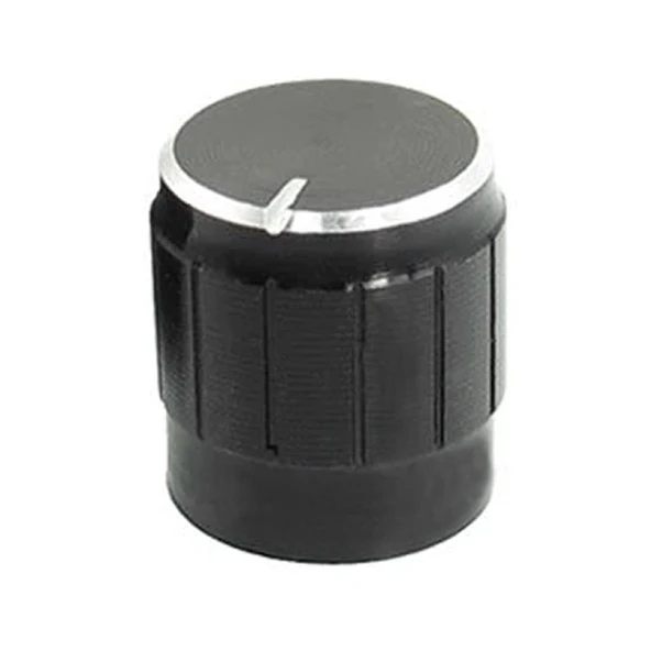 Alüminyum Pot Başlığı 6mm Tırtıklı Mil  6mm Siyah Metal Potansiyometre Rotary Enkoder Ses Voltaj ürün görseli 1