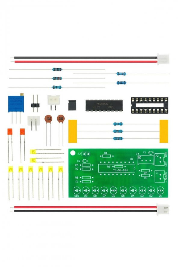 Demonte LM3915 10 Led Vumetre Kit DIY Led Elektronik Ses Müzik Seviye Işık Göstergesi Lehimleme ürün görseli 1