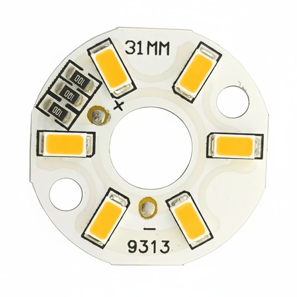 5730 5V 3W 31mm Sarı Led Modül  Aluminyum Pcb 6 Led Lamba Aydınlatma Işık ürün görseli 1