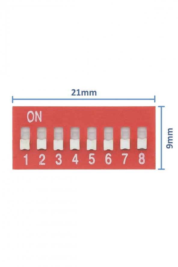 8li Dip Switch  8 Pin Kırmızı Anahtar Açık Kapalı Seçim Adres Ayar On Off Bağlantı ürün görseli 1