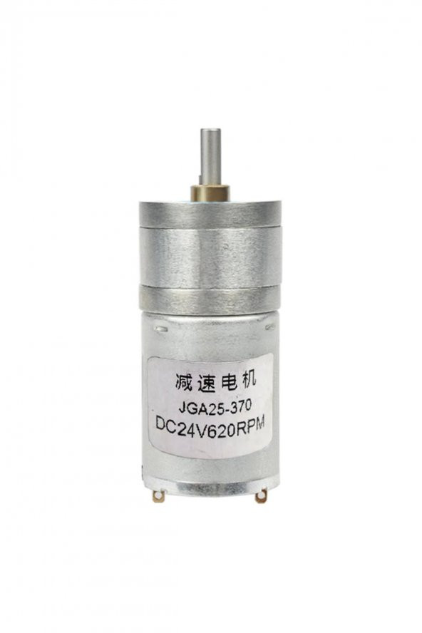 24V 620Rpm JGA25-370 Redüktörlü DC Motor  Metal Dişli Yüksek Tork Kuvvet 25mm Robot Oyuncak ürün görseli 1
