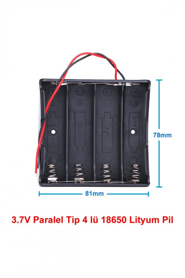 18650 2 Tel 4lü Pil Kutusu Paralel  4 Adet 3.7V Paralel Lityum Lion Batarya Yuvası Mobil Güç Kaynağı ürün görseli 1