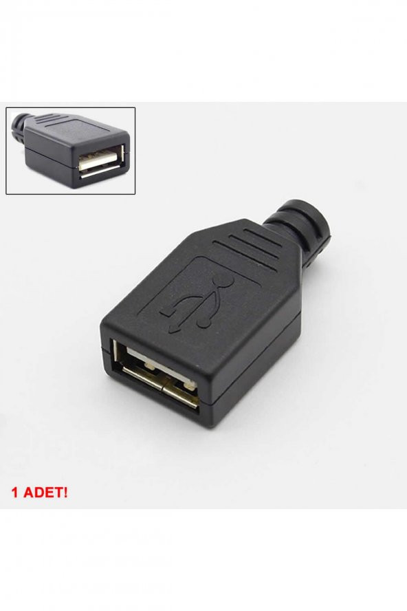 Kutulu Usb Type A Dişi Soket  USB 2.0 4 Pin Plastik Kapak DIY Tip Elektronik ürün görseli 1