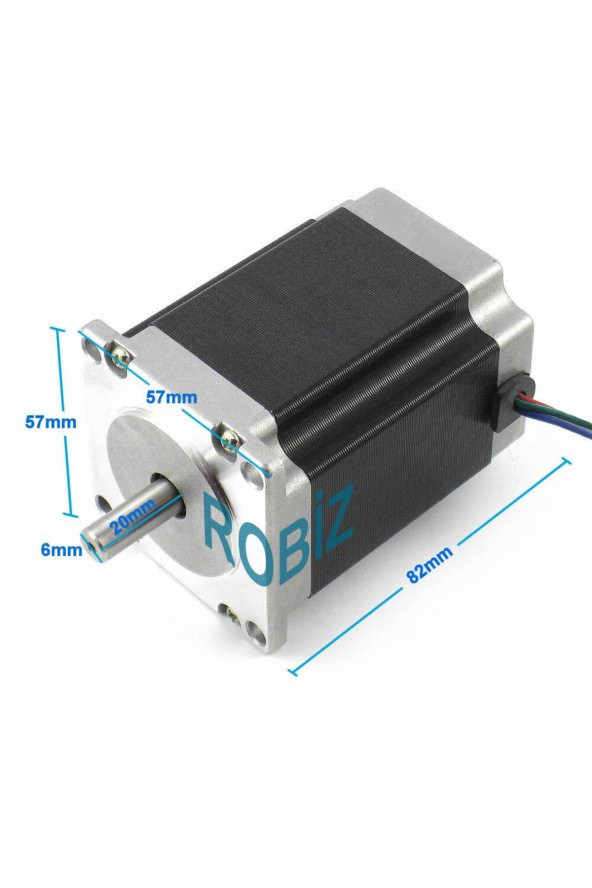 57HS8230 Nema 23 Step Motor 2.2Nm 3.6V 3A 6mm Mil 2 Faz 1.8 Derece 200 Adıım 3D Yazıcı Printer ürün görseli 1