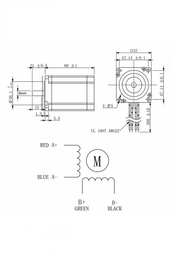 57HS8230 Nema 23 Step Motor 2.2Nm 3.6V 3A 6mm Mil 2 Faz 1.8 Derece 200 Adıım 3D Yazıcı Printer - Resim 8