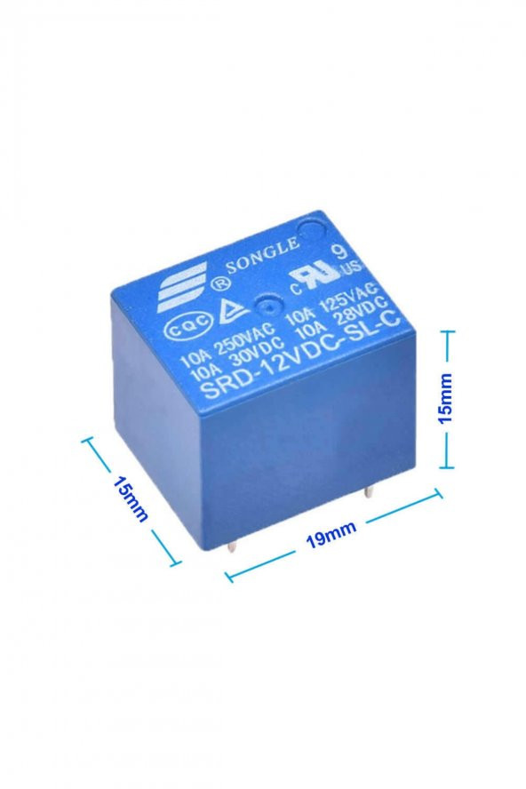 Songle 250V 10A SRD-12VDC-SL-C 12V DC Röle  5 Pin Pcb Montaj Tip 220V NO NC Güç Rölesi ürün görseli 1