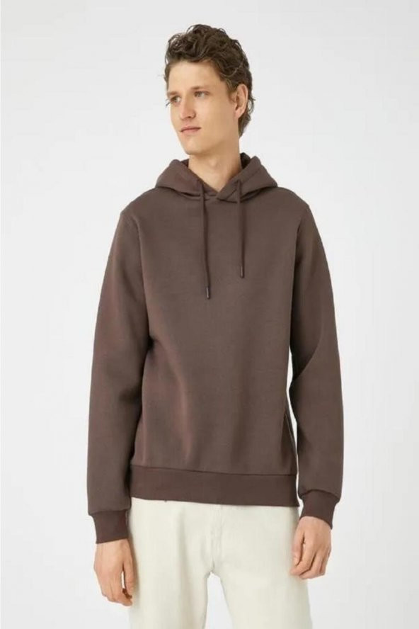 Erkek Basic Kapşonlu Sweat Uzun Kollu ürün görseli 1