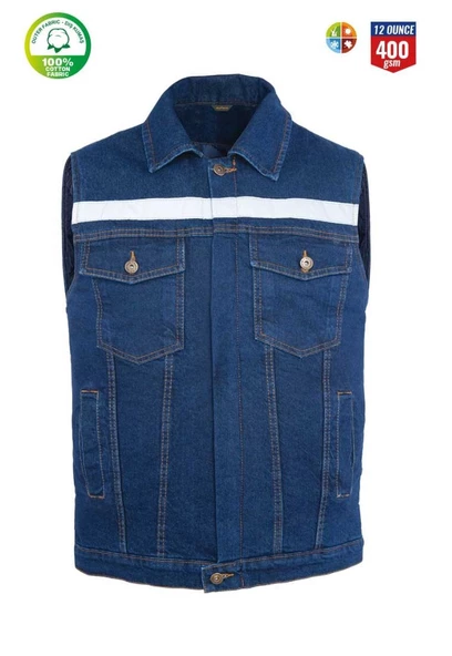 Kot İş Yeleği Myform 9128 Sona Denim 12 Ons Renk Mavi ürün görseli 1