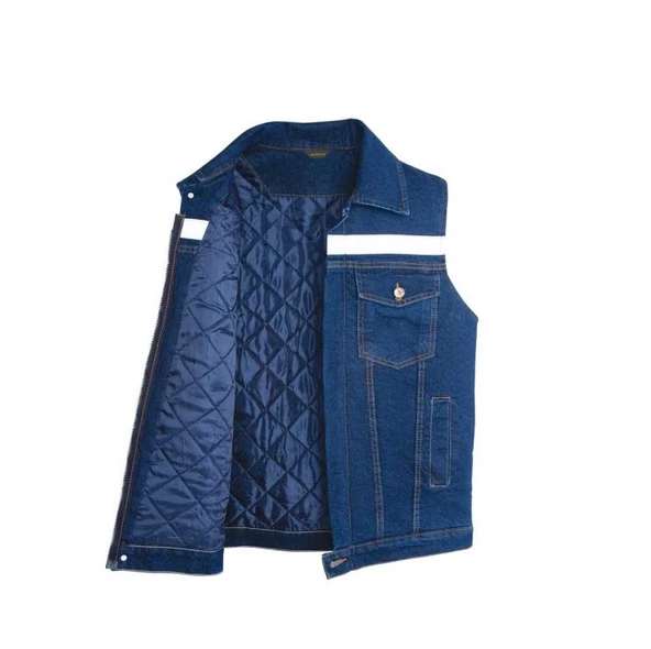 Kot İş Yeleği Kapitoneli Myform 9129 Sona Denim 12 Ons Renk Mavi ürün görseli 1