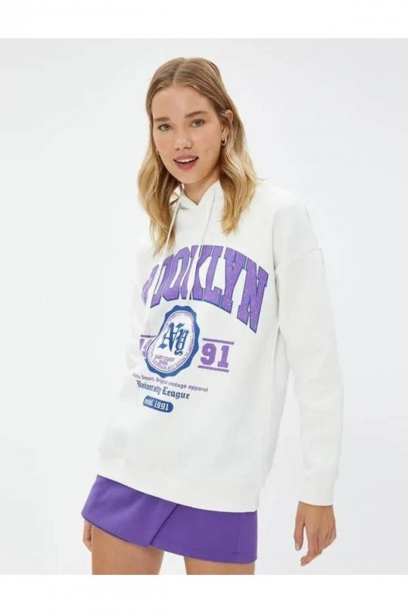 4WAL10089IK Koton Kadın Sweat EKRU ürün görseli 1